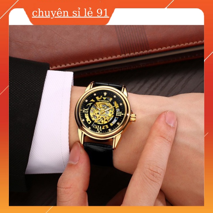 Đồng Hồ Cơ Nam FNGEEN Dây Da Đủ Màu Chống nước , chống xước