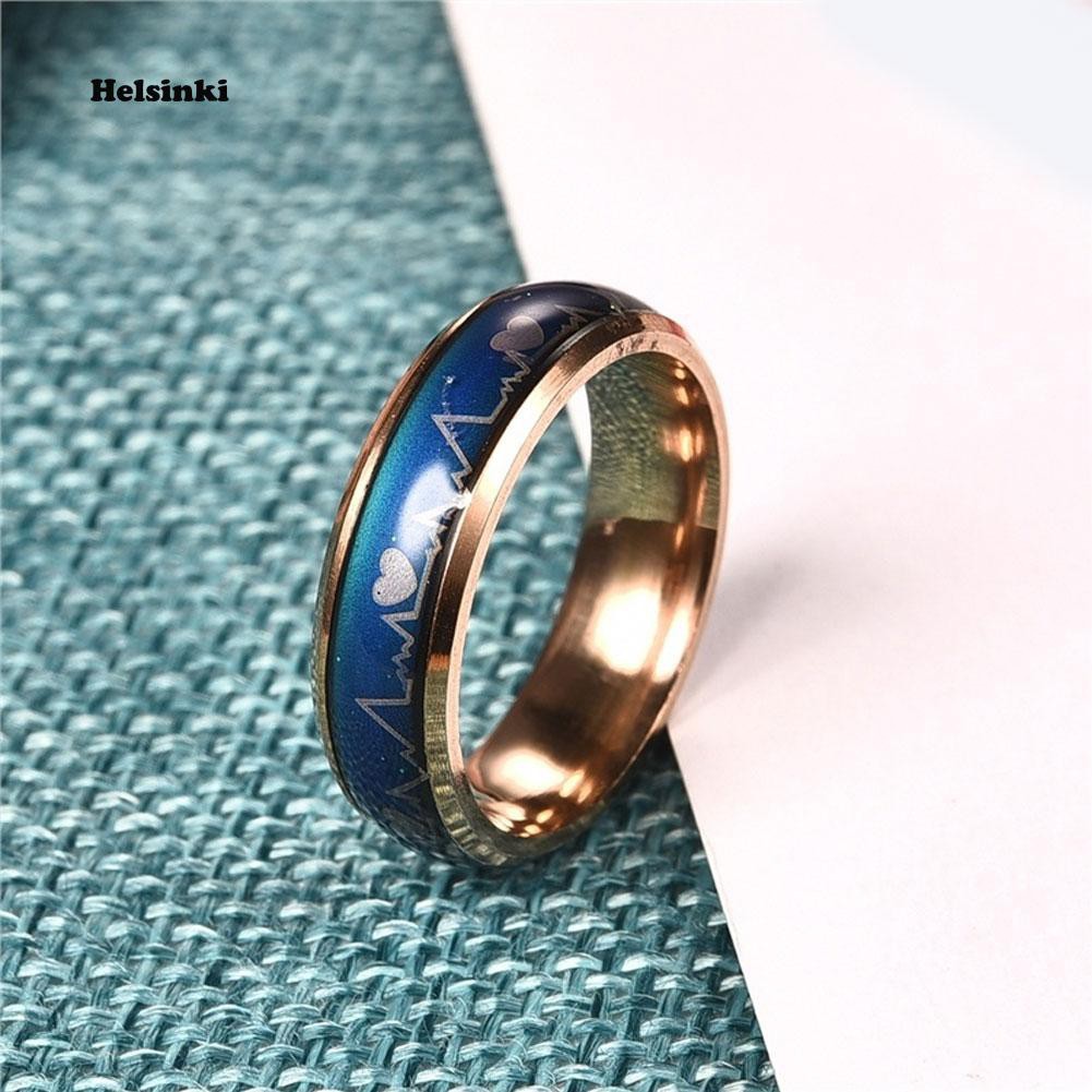 Nhẫn Hình Nhịp Tim Thay Đổi Màu Sắc Theo Tâm Trạng Thời Trang Cho Nam Và Nữ