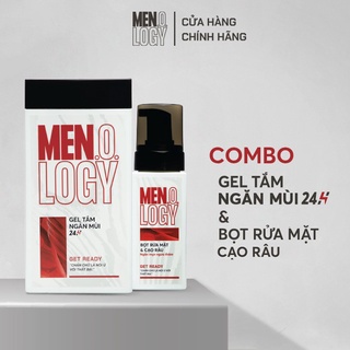 Combo MEN.O.LOGY Gel Tắm Ngăn Mùi 24h Get Ready 350ml + Bọt Rửa Mặt & Cạo Râu Get Ready 100ml