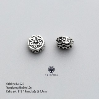 Charm bạc hình hoa 6 cánh