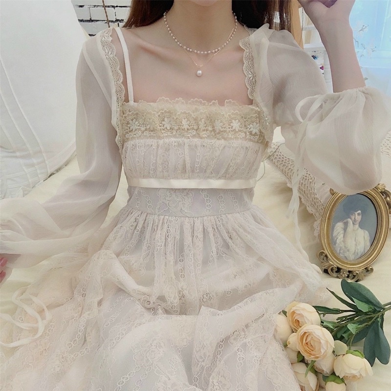 áo khoác voan lụa viền ren thời trang mới về