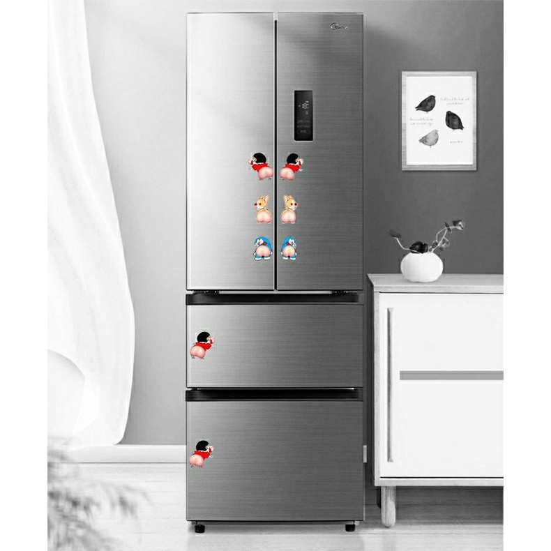 Bộ 2 Miếng Dán Trang Trí Cửa Xe Hơi Chống Va Chạm Hình Hoạt Hình 3D Sáng Tạo