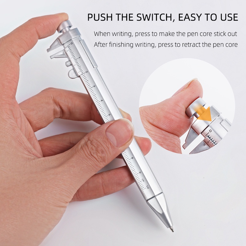 1 Cây Bút Bi Nhựa Có Thước Đo Đường Kính 0.5mm Đa Năng