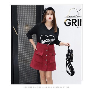 Chân váy túi hộp nhung gân big size form chữ A size 65-105kg