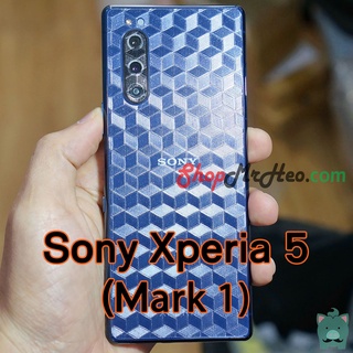 Skin Dán Mặt Sau Lưng Vân 3D Sony Xperia 5 - Sony 5 II (Mark 2) - Sony 5 III (Mark 3) / carbon, Hình hộp, nhám, vân da