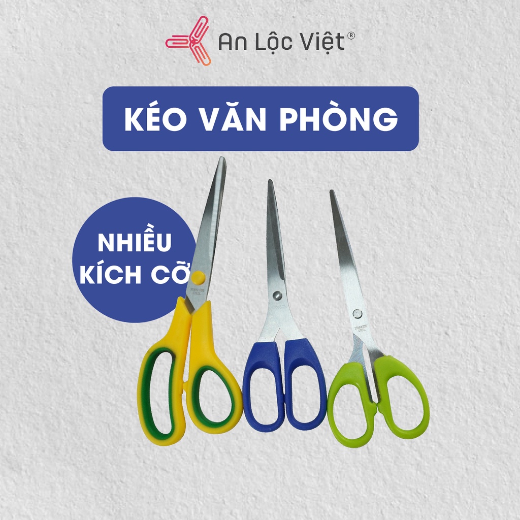 Kéo văn phòng - kéo cắt giấy inox siêu bén với cán nhựa nguyên sinh, nhiều kích cỡ siêu hot hiện nay