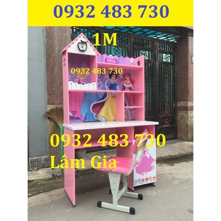 [Mã LIFEBKA5 giảm 10% tối đa 1 Triệu đơn 500k] Bàn học sinh nhựa cho bé gái thích công chúa 1mx1m7x45
