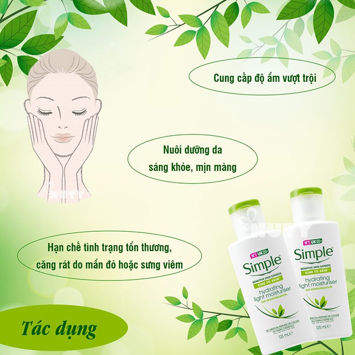  Kem Dưỡng Da Simple Kind To Skin Hydrating Light Moisturiser | WebRaoVat - webraovat.net.vn