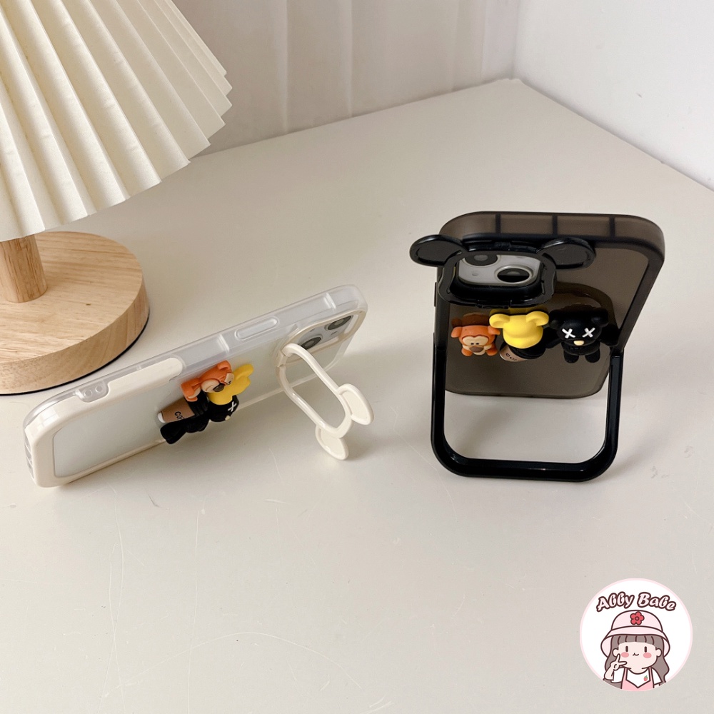 Ốp Điện Thoại TPU Mềm Mỏng Hình Tai Gấu Kaws 3D Cho Iphone 14 Pro Max 11 7Plus 13 12 11 Pro Max X XS 12 XR