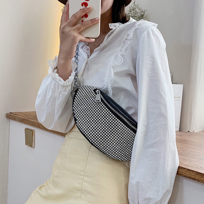 Túi Đeo Chéo Vai Đính Đá Kim Cương Toàn Diện Thời Trang Mùa Xuân Mới Cho Nữ
