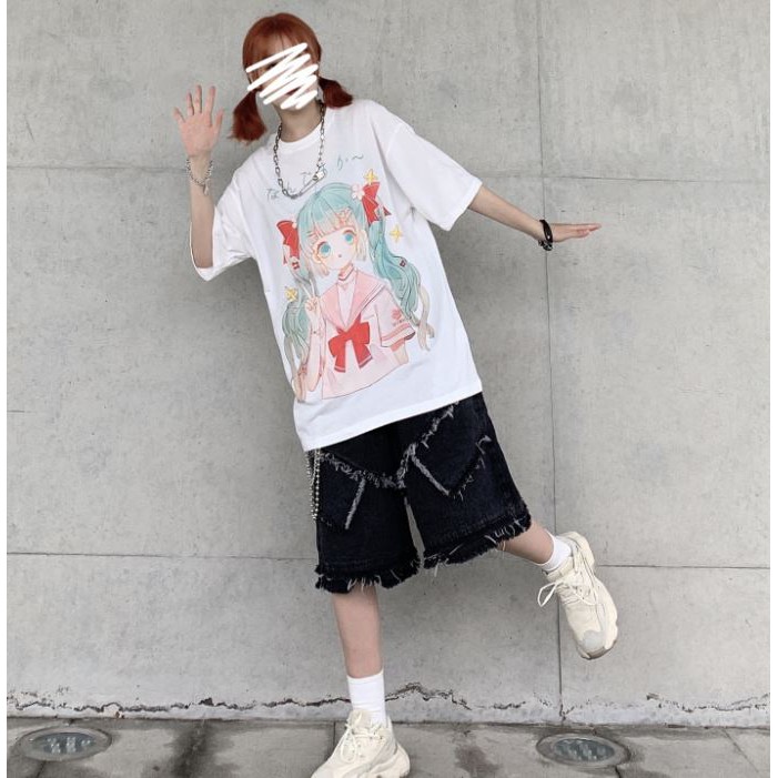 ÁO THUN, ÁO PHÔNG TAY LỠ UNISEX FORM RỘNG OVERSIZE ANIME M406