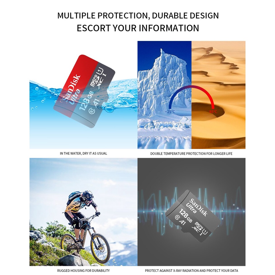 Chính Hãng SanDisk Micro SD Card 32gb 64GB Thẻ A1 Micro TF Flash Thẻ Nhớ SDXC SDHC Cho Máy Tính điện Thoại