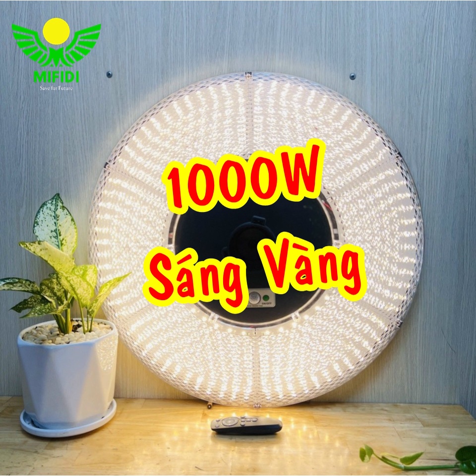 Đèn Sân Vườn Năng Lượng Mặt Trời 1000W Kim Cương Ánh Sáng Vàng 450 LED SMD Cao Cấp Siêu Sáng Siêu Đẹp, BH đến 2 Năm