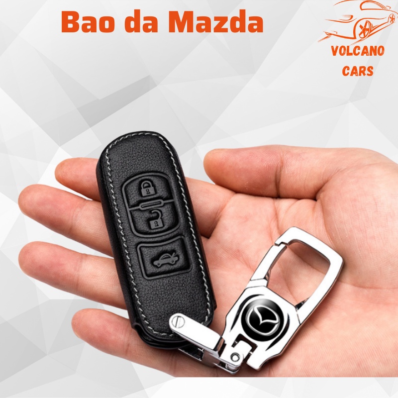 Bao da chìa khóa ô tô Mazda bảo vệ chìa bền đẹp và chắc chắn ốp cho các loại smartkey 2, 3, 6, cx5 2019 2021 2021