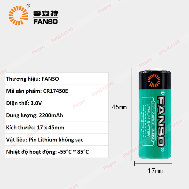 Pin Fanso CR17450E 3V 2200mAh chính hãng