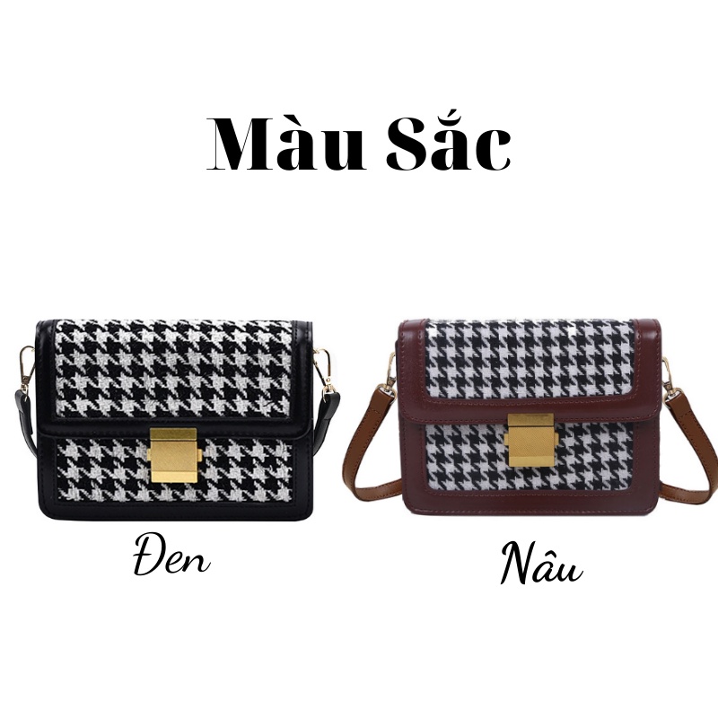 Túi xách đeo chéo đi chơi hoạ tiết caro cao cấp Sonasi TXN0014