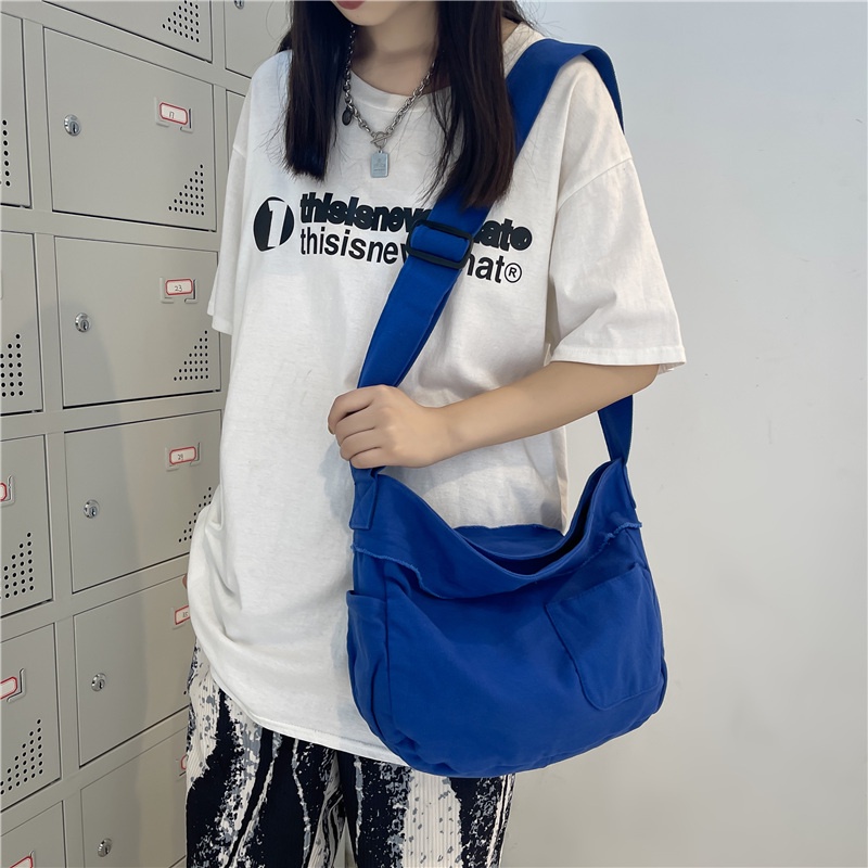 Túi đeo chéo PRETTYZYS ZF497 vải canvas phong cách Hàn Quốc 2021 xinh xắn cho nữ
