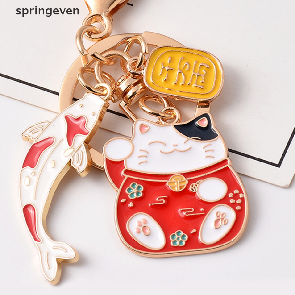 Móc Khóa Hình Cá Koi Và Mèo May Mắn Nhật Bản