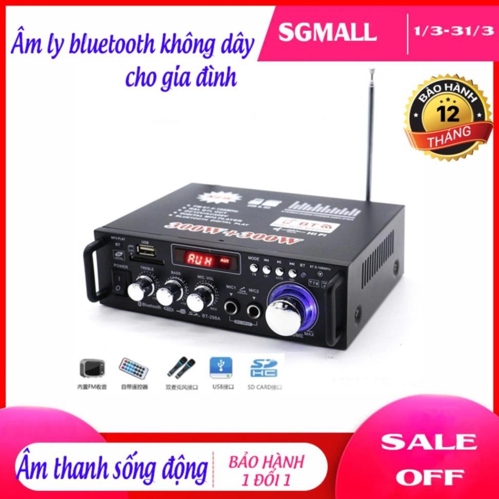 Amply MINI Bluetooth GIÁ RẺ công suất 2 KÊNH 600W - Bass khỏe âm thanh sống động ,Tự Động Lọc Nhiễu y