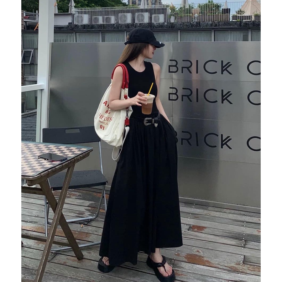 Váy Maxi Ba Lỗ Nhún Ly Eo Xoè Eclipse Dạo Phố Đi Biển