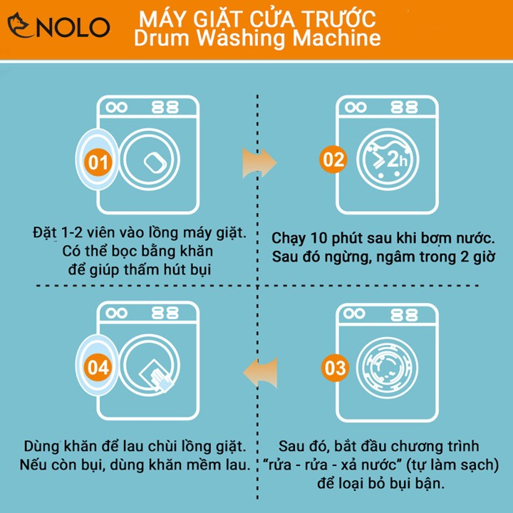 Combo 24 Viên Nén Vuông Vệ Sinh Khử Mùi Lồng Máy Giặt Có Thể Dùng Cho Cả Dòng Máy Cửa Trên Và Cửa Ngang