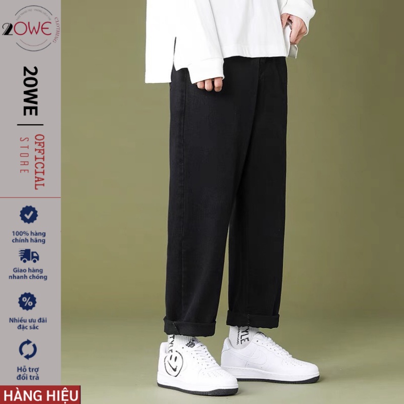 Quần Jean Baggy Đen Trơn Ống Suông Rộng Nữ Chất Liệu Cao Cấp Style Hàn Quốc, quần bò ống rộng nữ 2022 | WebRaoVat - webraovat.net.vn