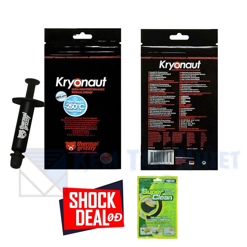 Keo tản nhiệt thermal grizzly kryonaut 1g - Chính Hãng