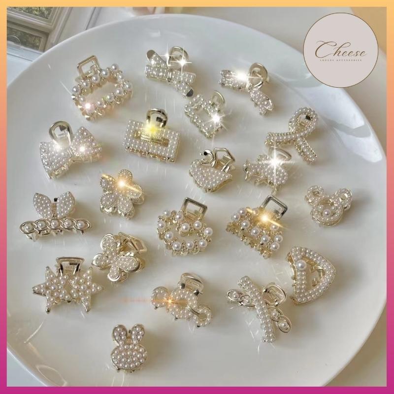 Kẹp tóc mái mini đính đá/đính hạt trai nhiều kiểu sang trọng phong cách Hàn Quốc cho nữ kẹp càng cua