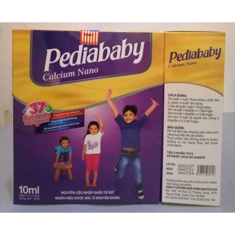 Pediababy bổ sung canxi, DHA giúp phát triển chiều cao và tăng cường sức đề kháng