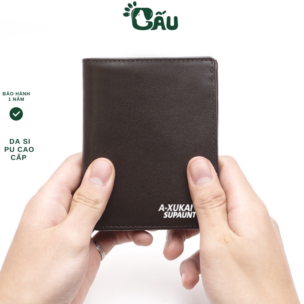 Ví nam Gấu 194 chất liệu da Si PU cao cấp nam mini sang chảnh - A-XUKANGS