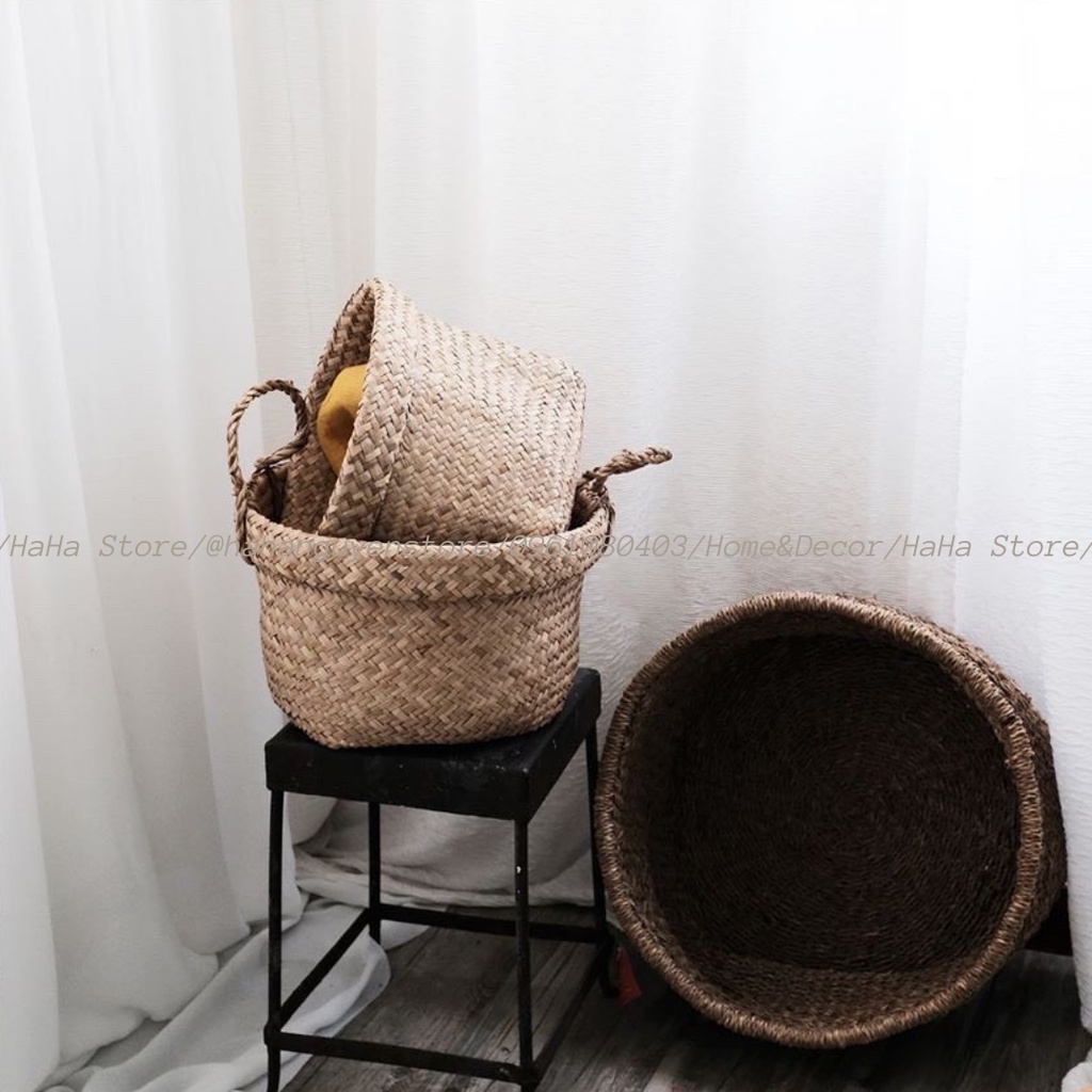 Thúng Cói Decor Cây Cảnh - Giỏ Cói Trồng Cây GCD02-1