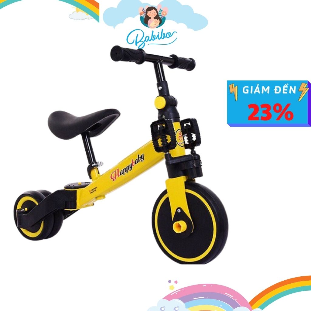 Xe đạp 3 bánh cho bé BabiboKids, Xe chòi chân có bàn đạp có thể tháo rời dễ dàng cho bé từ 1 đến 6 tuổi