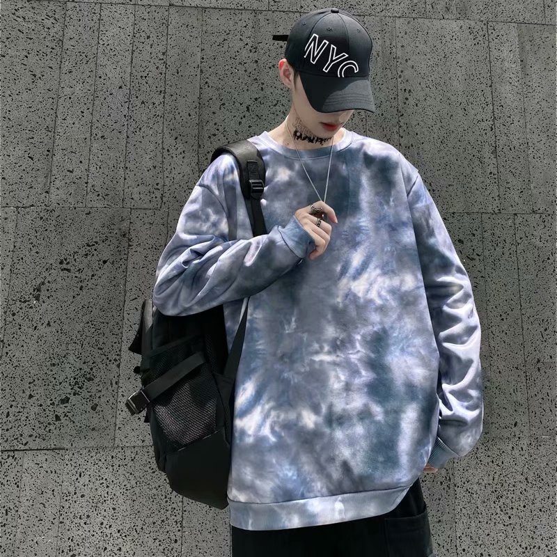 Korean Style Fashion Round Neck Long Sleeve Men's T-shirt Size M-5XL