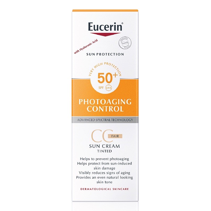 Kem Chống Nắng Eucerin Sun Cream Face Tinted CC Fair Cream SPF 50+ Làm Đều Màu Da 50ml