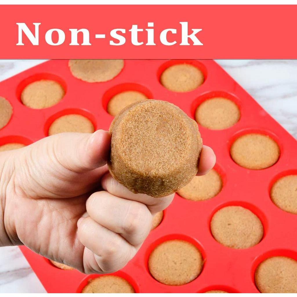 Khuôn Bánh ANAEAT Chất Liệu Silicon Với 24 Mini Ô Dùng Làm Bánh Muffin/Cookies/Cupcake Dịp Giáng Sinh DIY