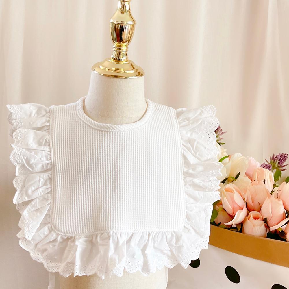 Yếm Ăn Bằng Cotton Nguyên Chất Dày Dặn Phong Cách Công Chúa Mới Cho Bé Sơ Sinh