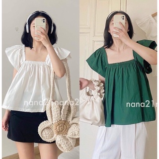 (Ảnh thật) Áo trễ vai thô trơn Nana21 Nanastore21