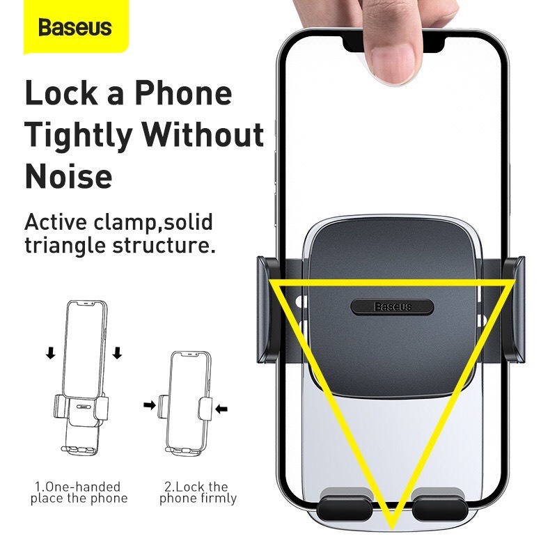 Giá đỡ điện thoại Gắn Cửa Gió Trên Ô tô Baseus Chắc Chắn Xoay Được 360 độ Easy Control Pro Clamp Car Mount Holder