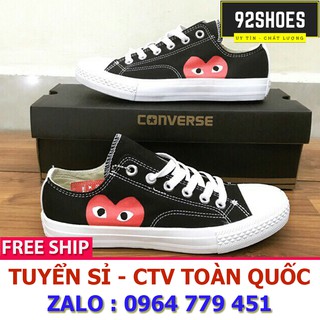 [Free ship] Giày thể thao cv chuck 2 play heart trái tim cổ thấp siêu hot