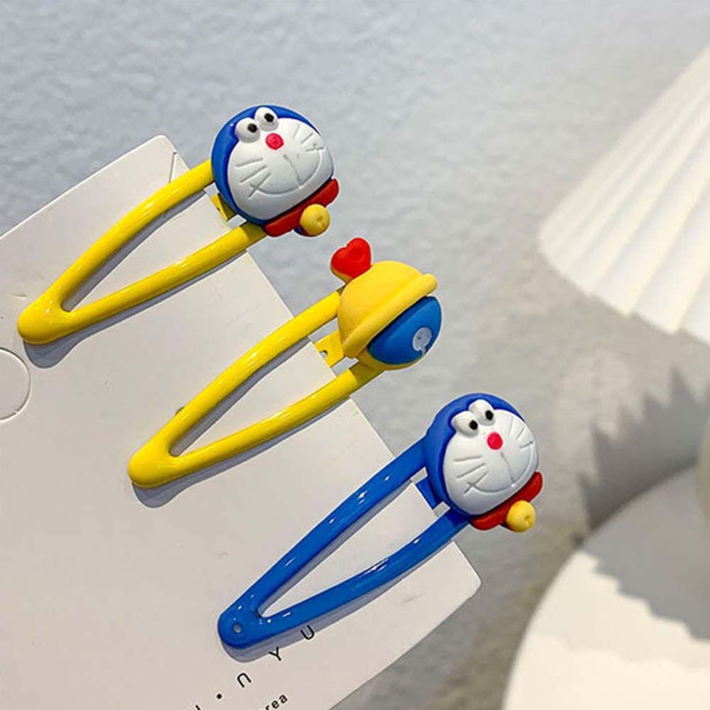 Dây cột tóc cao su/ kẹp tóc mặt hình Doraemon dễ thương phong cách Hàn Quốc cho nữ
