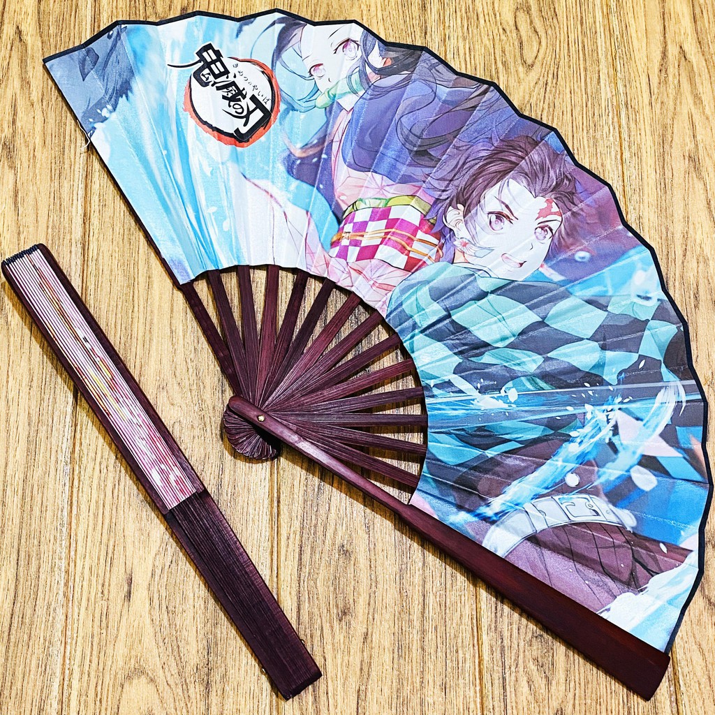Quạt xếp nan 31cm in hình NARUTO MA ĐẠO TỔ SƯ KIMETSU JUJUTSU anime chibi xinh xắn cầm tay