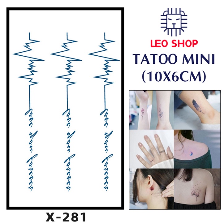 Hình Xăm Dán Mini Nhịp Tim Chụp Ảnh, Đóng Phim, Dễ Dàng Tẩy Xóa - Dùng 2-5 Ngày