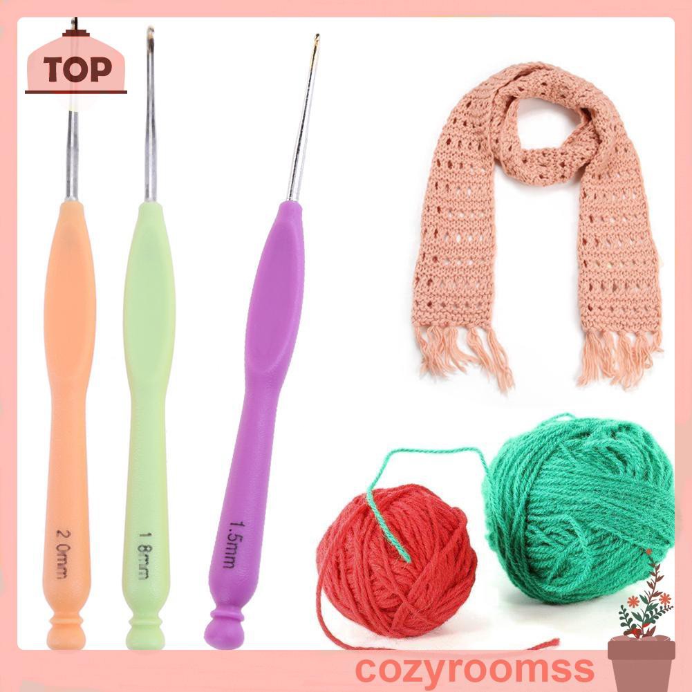 8 Cây kim nhôm cán nhựa đan móc tiện lợi