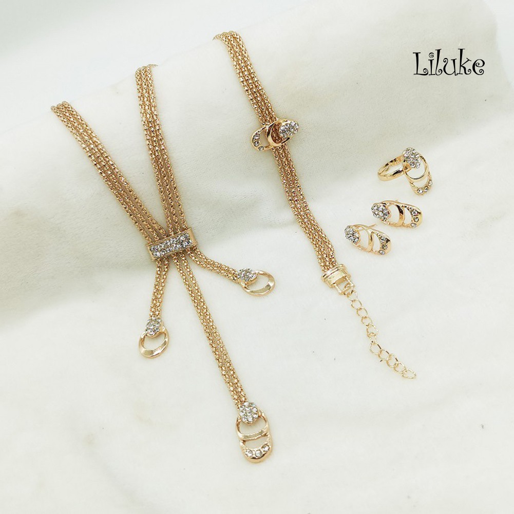 Bộ Trang Sức Đính Đá Nhân Tạo Sang Trọng Thời Trang Dành Cho Nữ