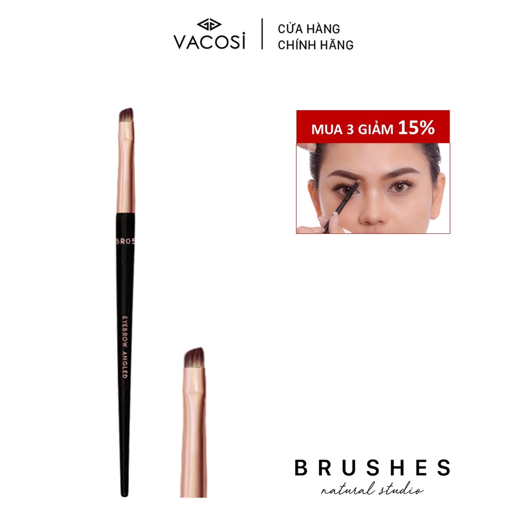 Cọ Chân Mày Vát Xéo VACOSI Eyebrow Angled Brush - BR05 Lông cứng / BR04 Lông mềm