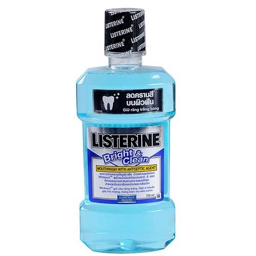 Nước súc miệng Listerine Bright and Clean 750ml