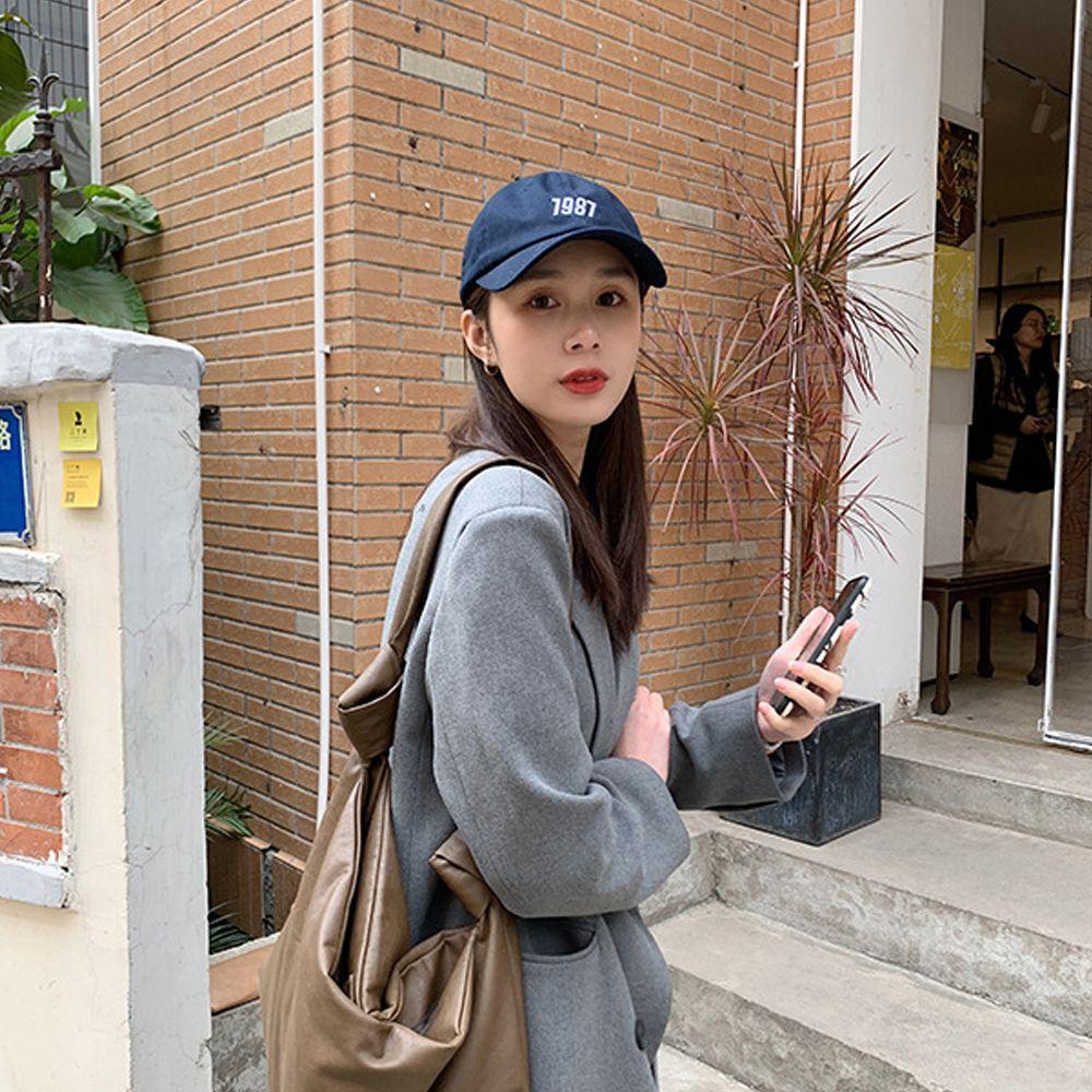 MXGOODS Mũ Lưỡi Trai Thể Thao Vải Mềm Màu Trơn Thêu Chữ Thời Trang Cho Nam Và Nữ