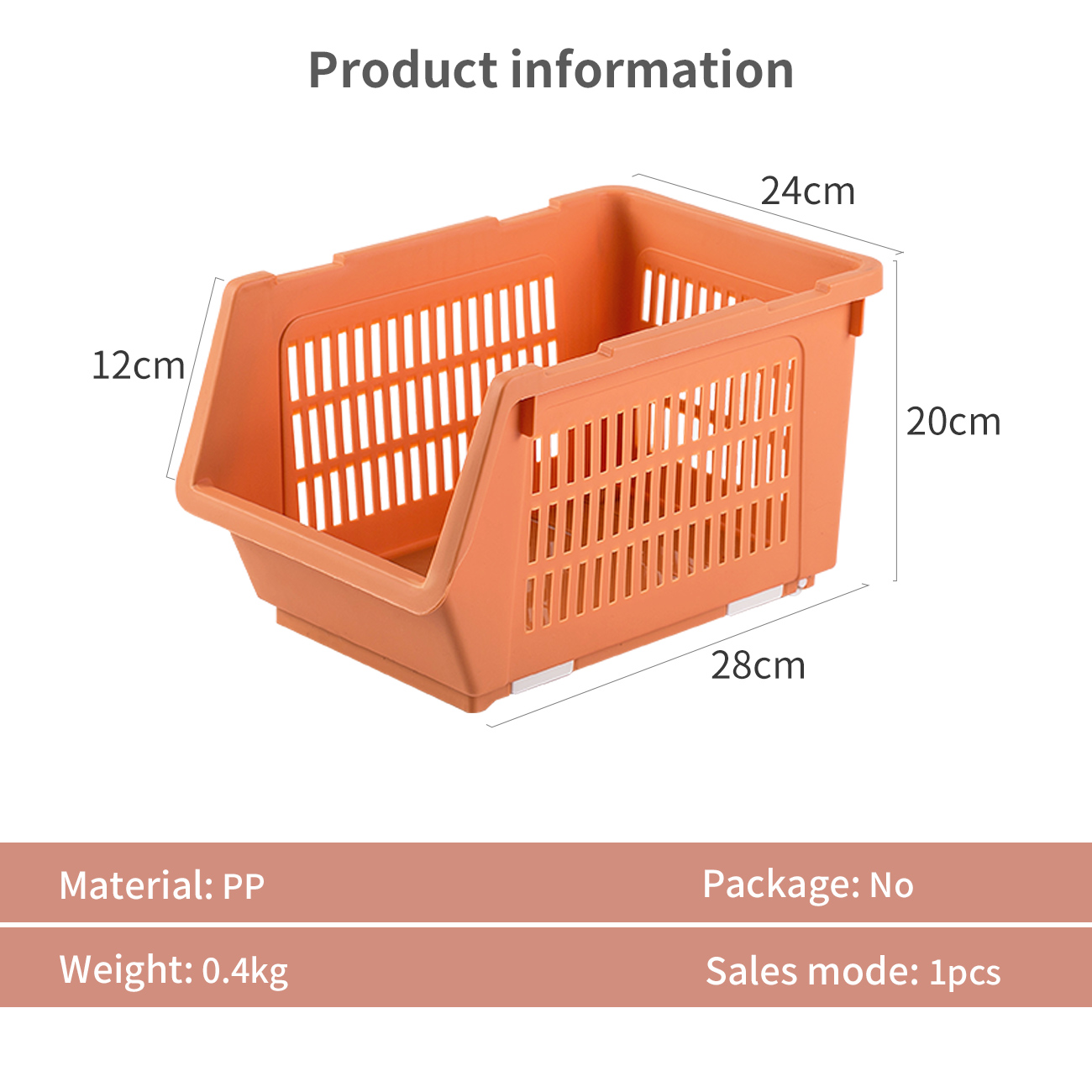 Shepherd Multi-Layer Stackable Hollow Design Wide Opening PP Vegetable Storage Rack