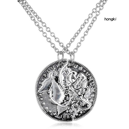 Bộ 2 dây chuyền thiết kế mặt hình chú hươu / lạc đà phong cách cổ điển cho cặp đôi