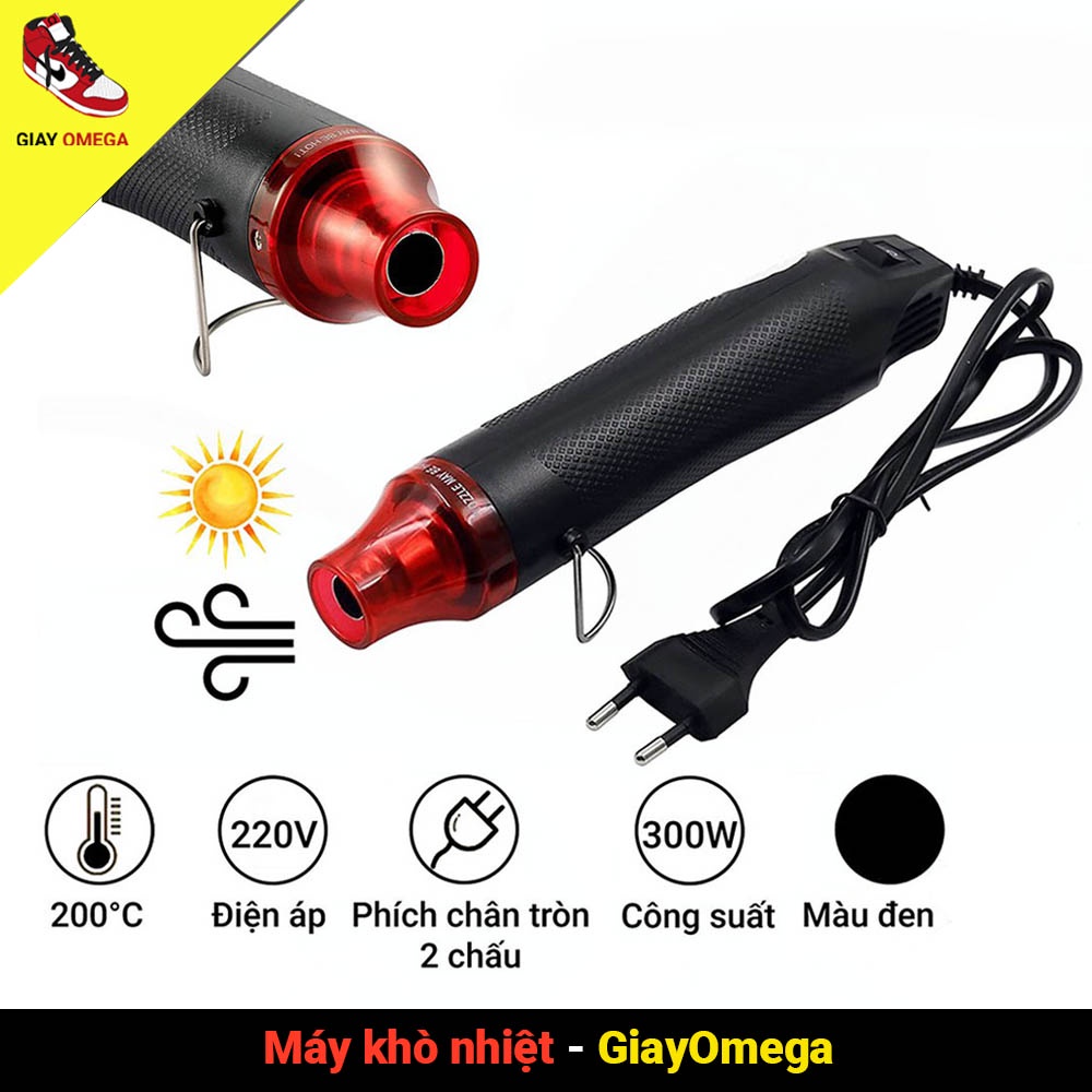 Máy khò nhiệt mini cầm tay - Thổi khí nóng 200°C 300W 220V dán sole 3m, khò màng co, tem cao su, bột hàn
